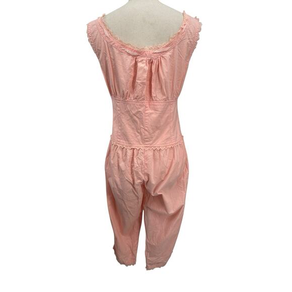 Vintage Star Of India Jumpsuit Embroidered Floral Lace Peachy Pink Size Small - Picture 7 of 16